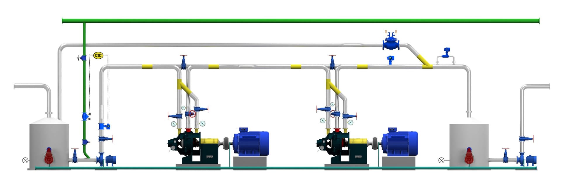 P&I Diagram of Tri Disc Refiner Process Flow